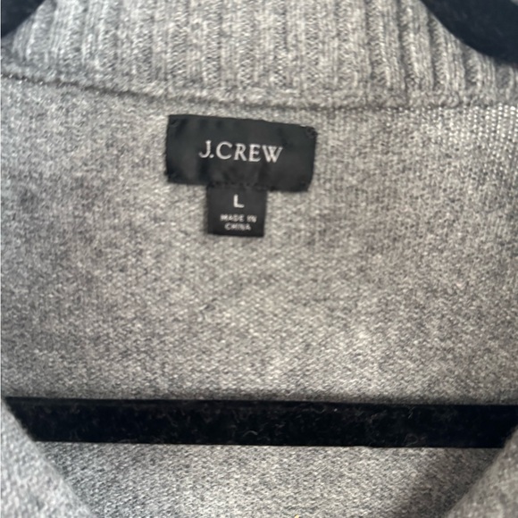 J. Crew Charcoal Gray Men’s’ Quarter Zip-Up Wool Blend Sweater - Picture 3 of 5